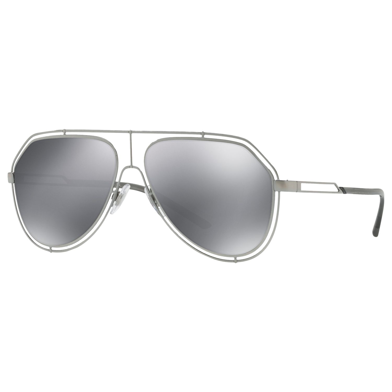 Dolce & Gabbana DG2176 Open Frame Aviator Sunglasses, Silver/Mirror ...
