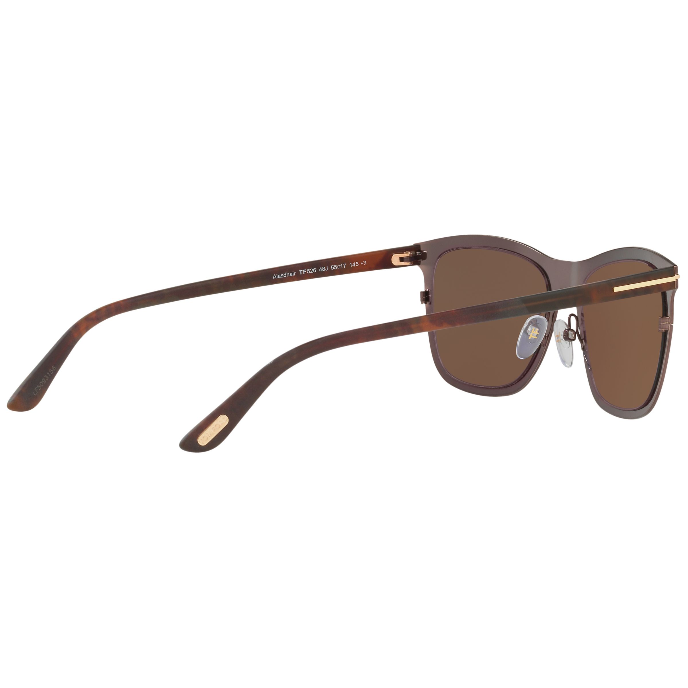 TOM FORD FT0526 Alasdhair Square Sunglasses, Brown at John Lewis & Partners