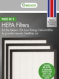 Meaco 20L Low Energy Dehumidifier HEPA Filter, Pack of 3