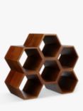 John Lewis & Partners Honeycomb Mango Wood Wine Rack, 6 Bottle, Natural