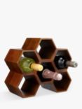 John Lewis Honeycomb Mango Wood Wine Rack, 6 Bottle, Natural