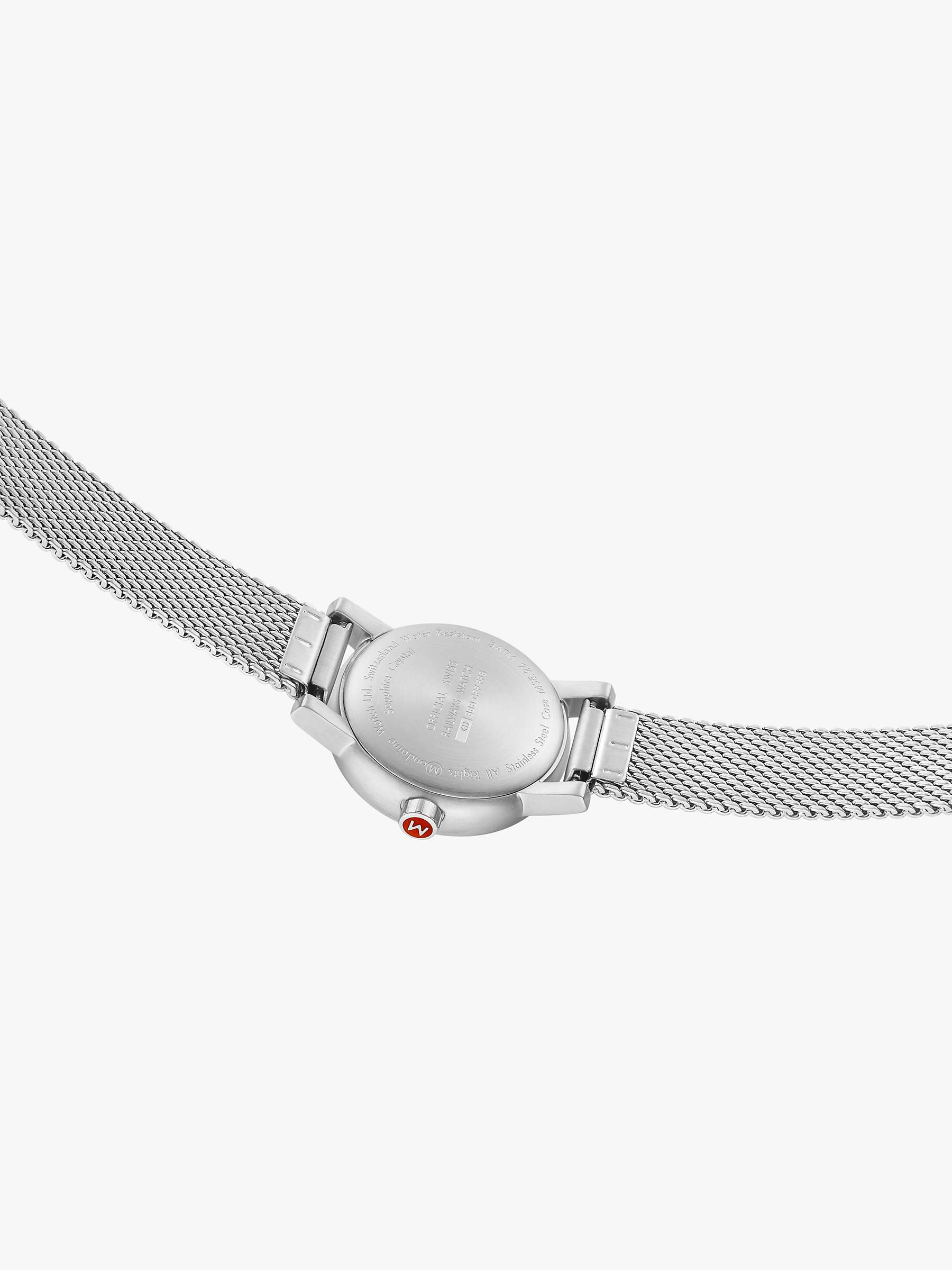 Buy Mondaine Women's MSE.26110.SM Evo 2 Mesh Bracelet Strap Watch, Silver/White Online at johnlewis.com