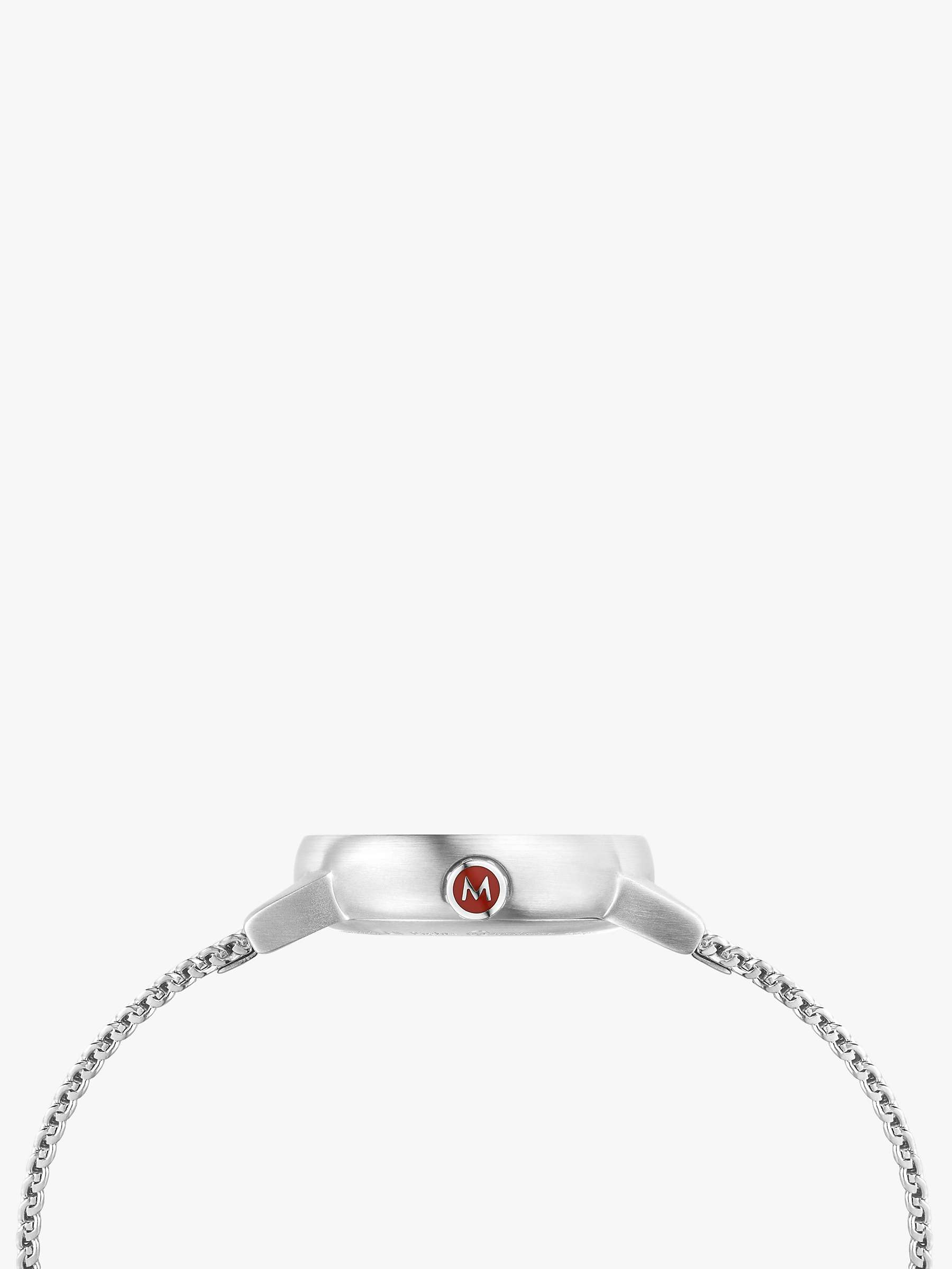 Buy Mondaine Women's MSE.26110.SM Evo 2 Mesh Bracelet Strap Watch, Silver/White Online at johnlewis.com