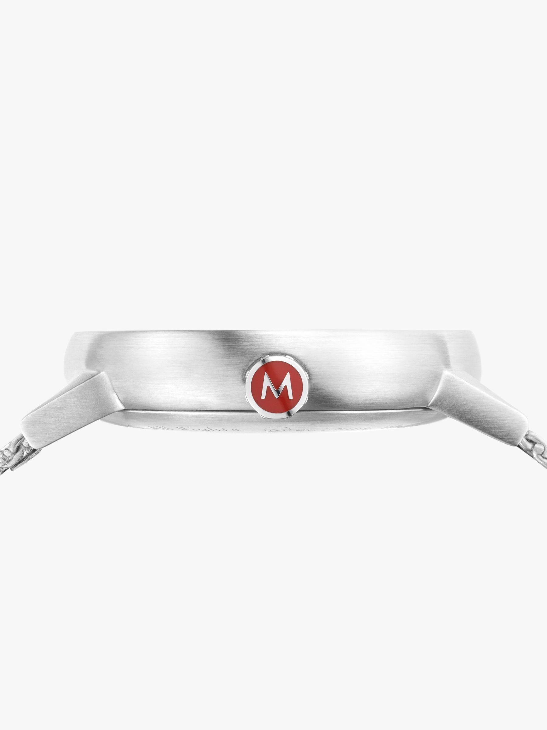 Buy Mondaine MSE.40210.SM Unisex Evo 2 Date Mesh Bracelet Strap Watch, Silver/White Online at johnlewis.com