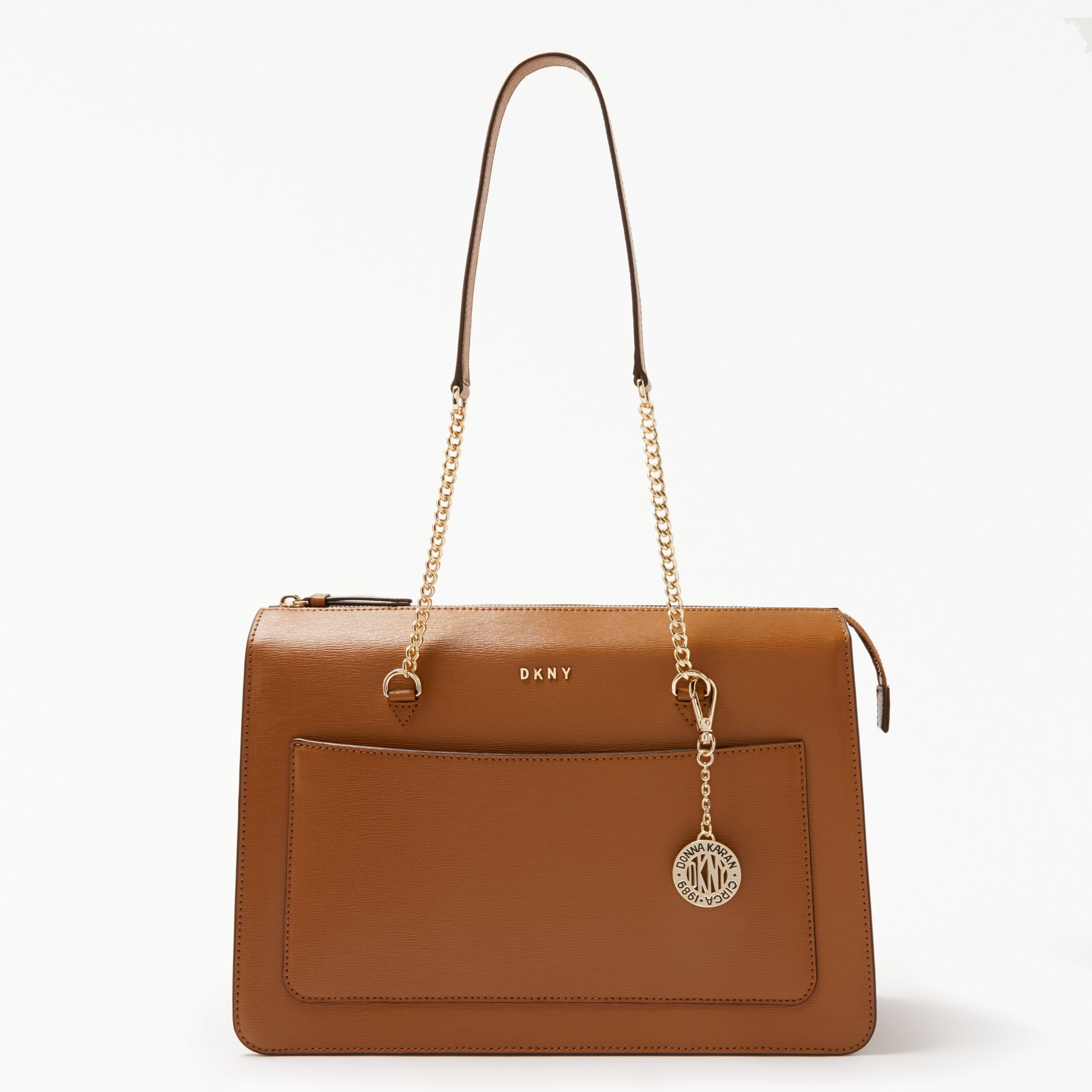 Leather handbag Dkny Brown in Leather - 35302241