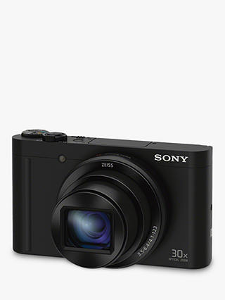 Sony Cyber-shot WX500 Camera, HD 1080p, 18.2MP, 30x Optical Zoom, Wi-Fi, NFC, 3" Vari Angle LCD Screen, Black, with Jacket Camera Case