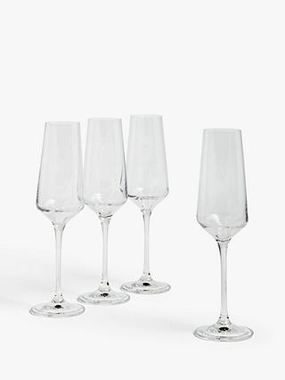 ANYDAY John Lewis & Partners Drink Champagne Flutes, Set of 4, 210ml, Clear