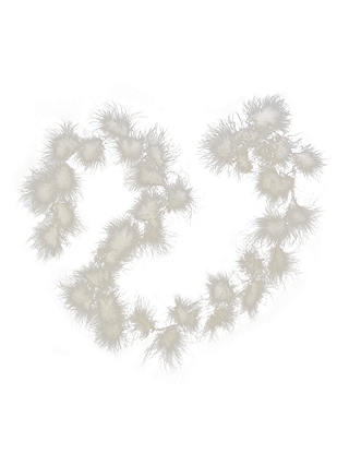 John Lewis Winter Palace Fluffy Feather Garland, L180cm, White