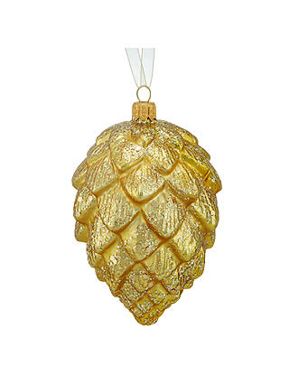 John Lewis Into the Woods Glitter Pine Cone Bauble, Gold
