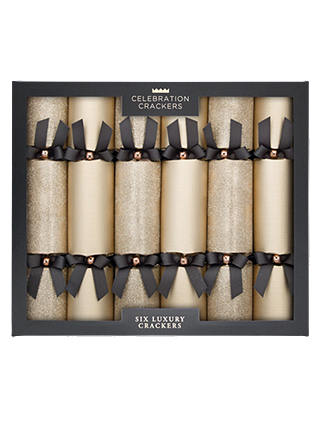 Celebration Crackers Luxury Mixed Christmas Crackers, Pack of 6, Champagne