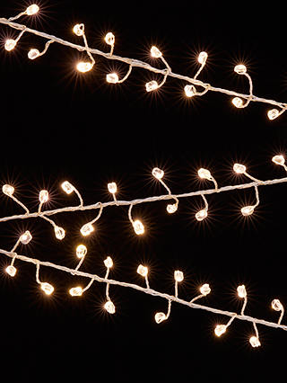 John Lewis & Partners 240 LED Firecracker Lights, Pure White, 10.7m