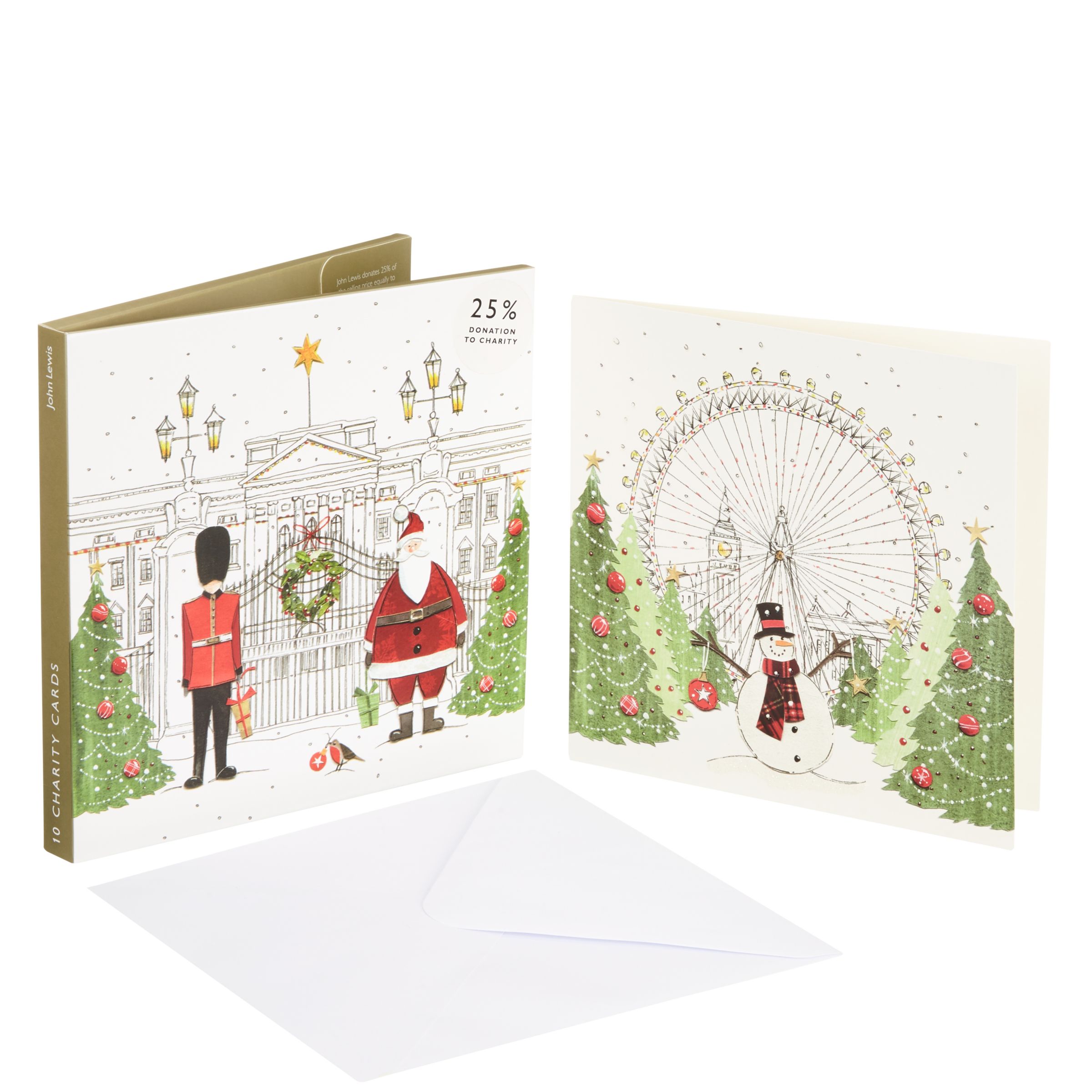 Buy John Lewis Festive London Charity Christmas Card, Pack 