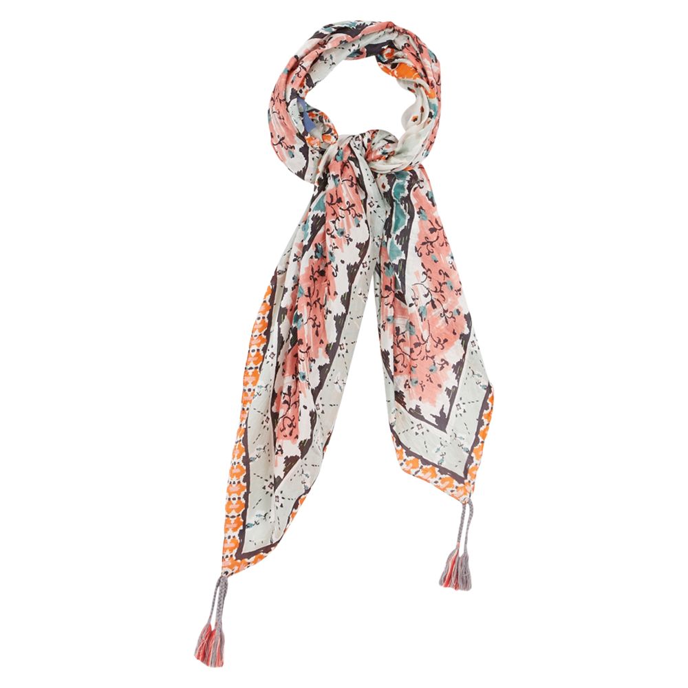 Gerard Darel Patterned Silk Tassel Scarf, Multi at John Lewis & Partners