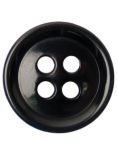Groves Rimmed Button, 14mm, Pack of 6, Black