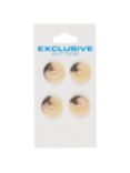 Groves Rimmed Button, 15mm, Pack of Four