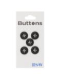 Groves Rimmed Button, 12mm, Pack of Five