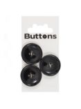 Groves Rimmed Button, 25mm, Pack of 3