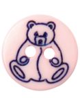 Groves Teddy Button, 12mm, Pack of 7, Pink