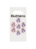 Groves Teddy Button, 12mm, Pack of 7, Pink