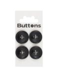 Groves Rimmed Button, 21mm, Pack of 4
