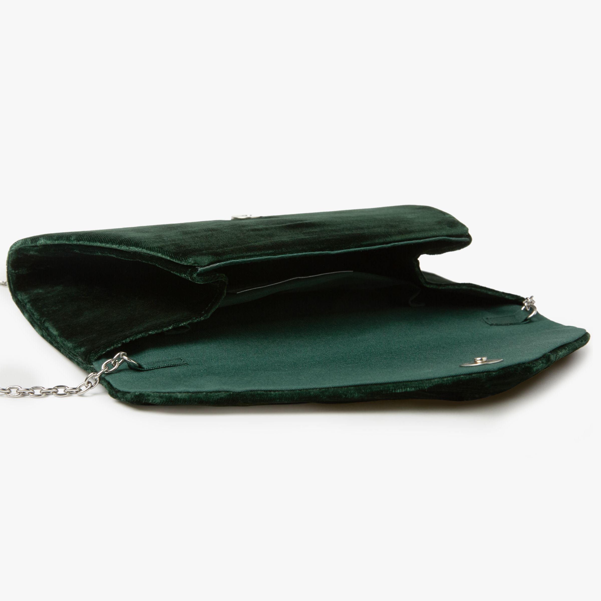green velvet clutch bag