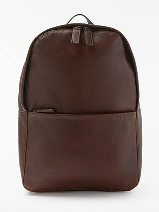 John Lewis & Partners Gladstone 2.0 Leather Backpack, Brown