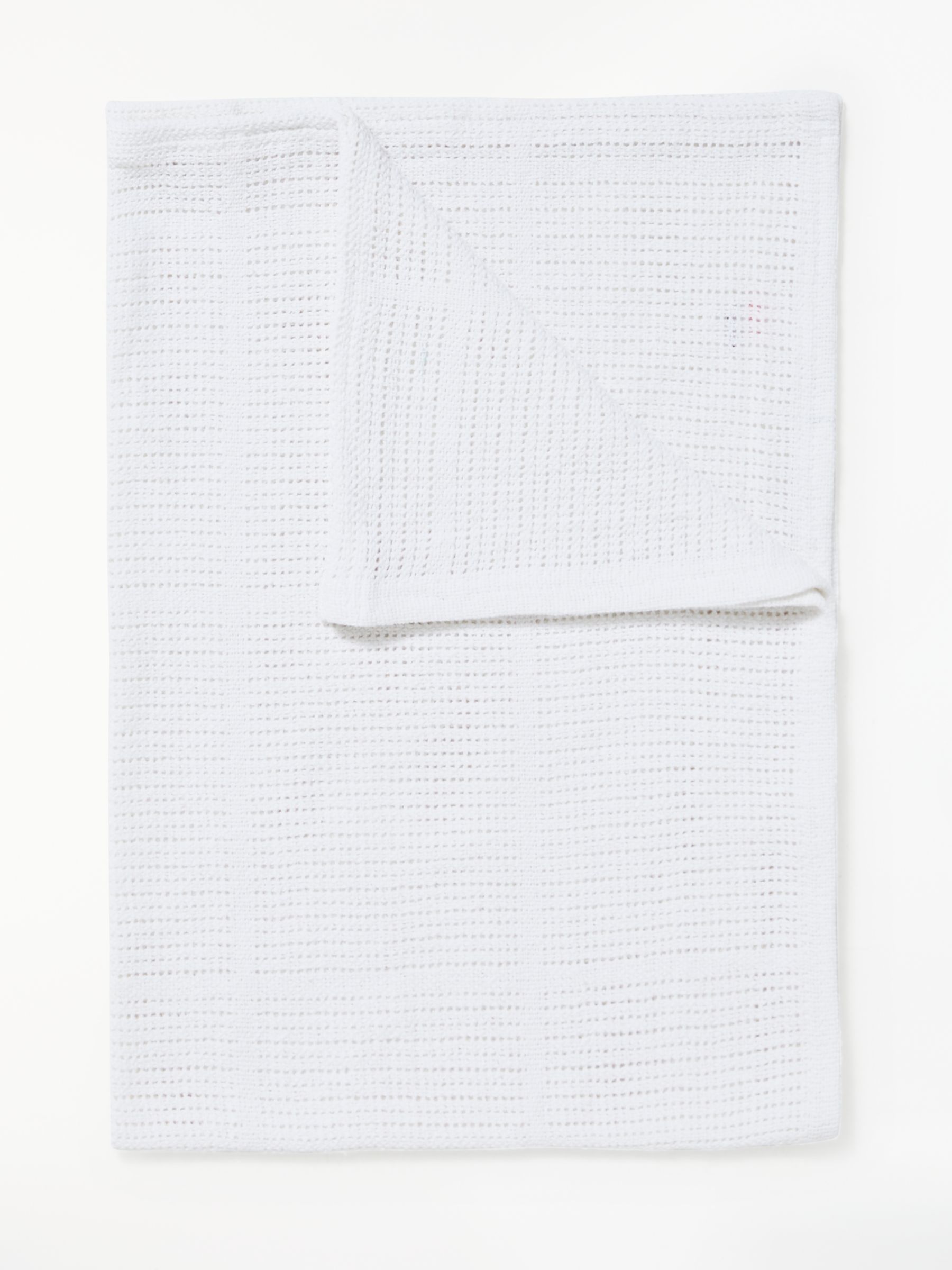 John Lewis & Partners Baby Cellular Pram Blanket, 90 x 70cm, Pack of 2, White at John Lewis ...