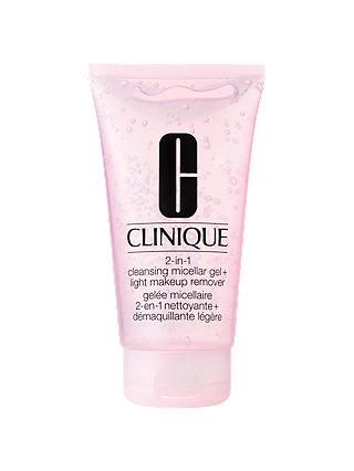 Clinique 2-in-1 Cleansing Micellar Gel & Light Makeup Remover, 150ml