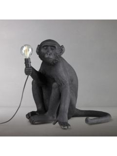 Seletti Sitting Indoor/Outdoor Monkey Table Lamp, Black