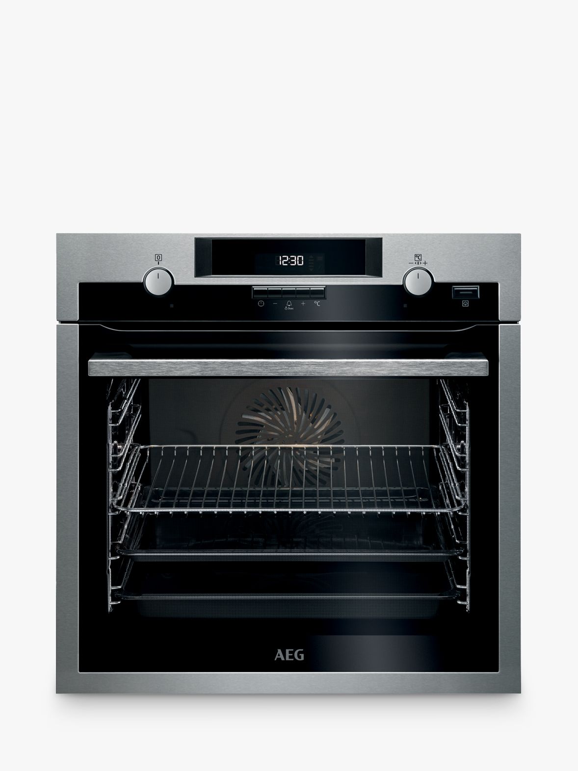 AEG BCS551020M Built-In Single Multifunction SteamBake Electric Oven, Stainless Steel