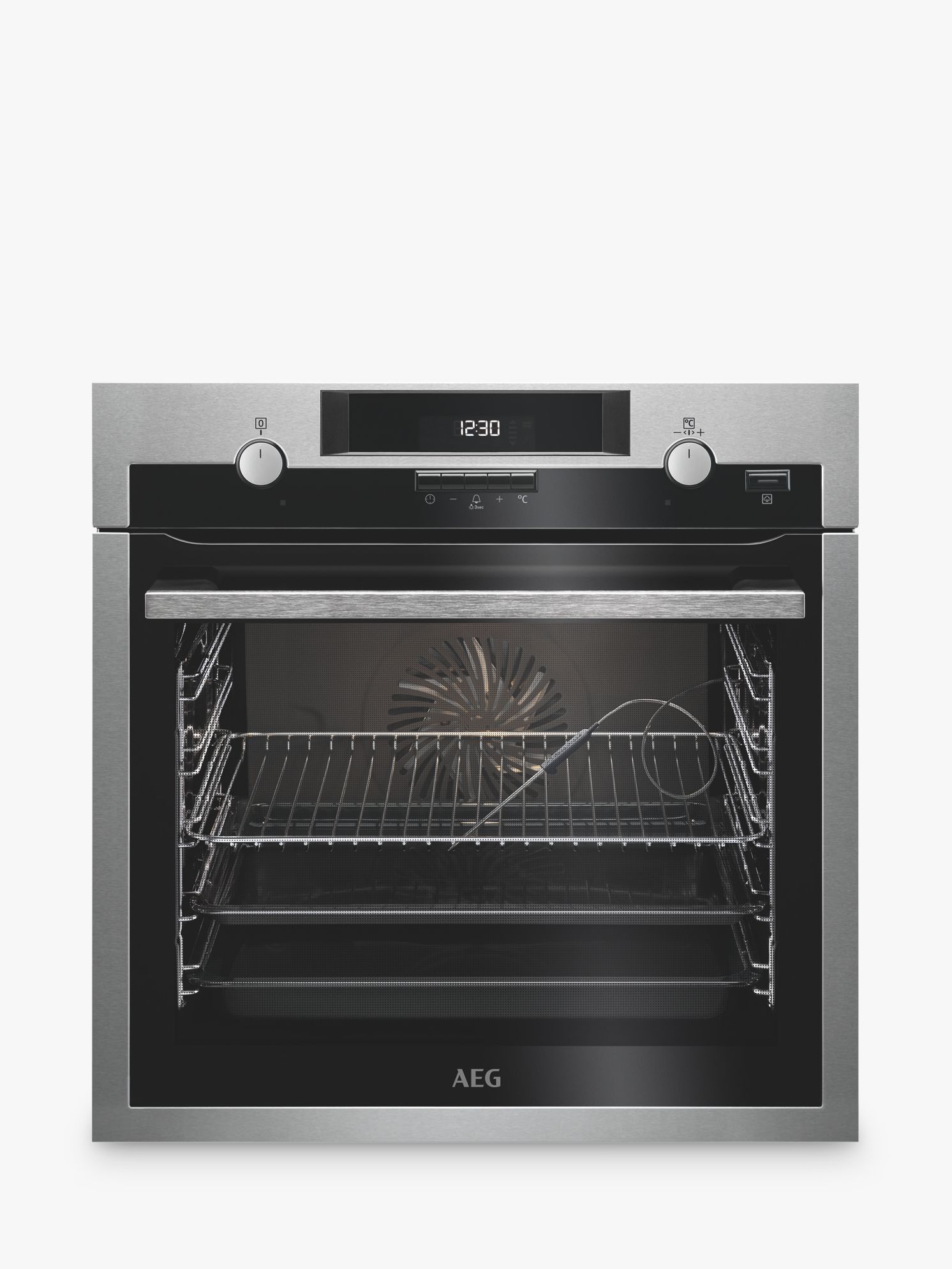 AEG BCS552020M Built-In Single Multifunction SteamBake Electric Oven, Stainless Steel