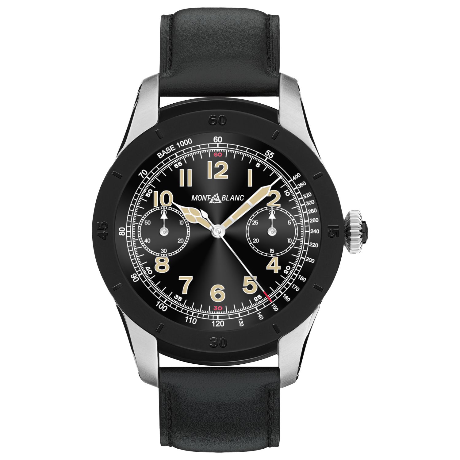 Montblanc 117548 Men's Summit Leather Strap Smart Watch, Black at John ...
