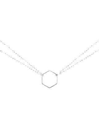 Matthew Calvin Double Chain Hexagon Pendant Necklace