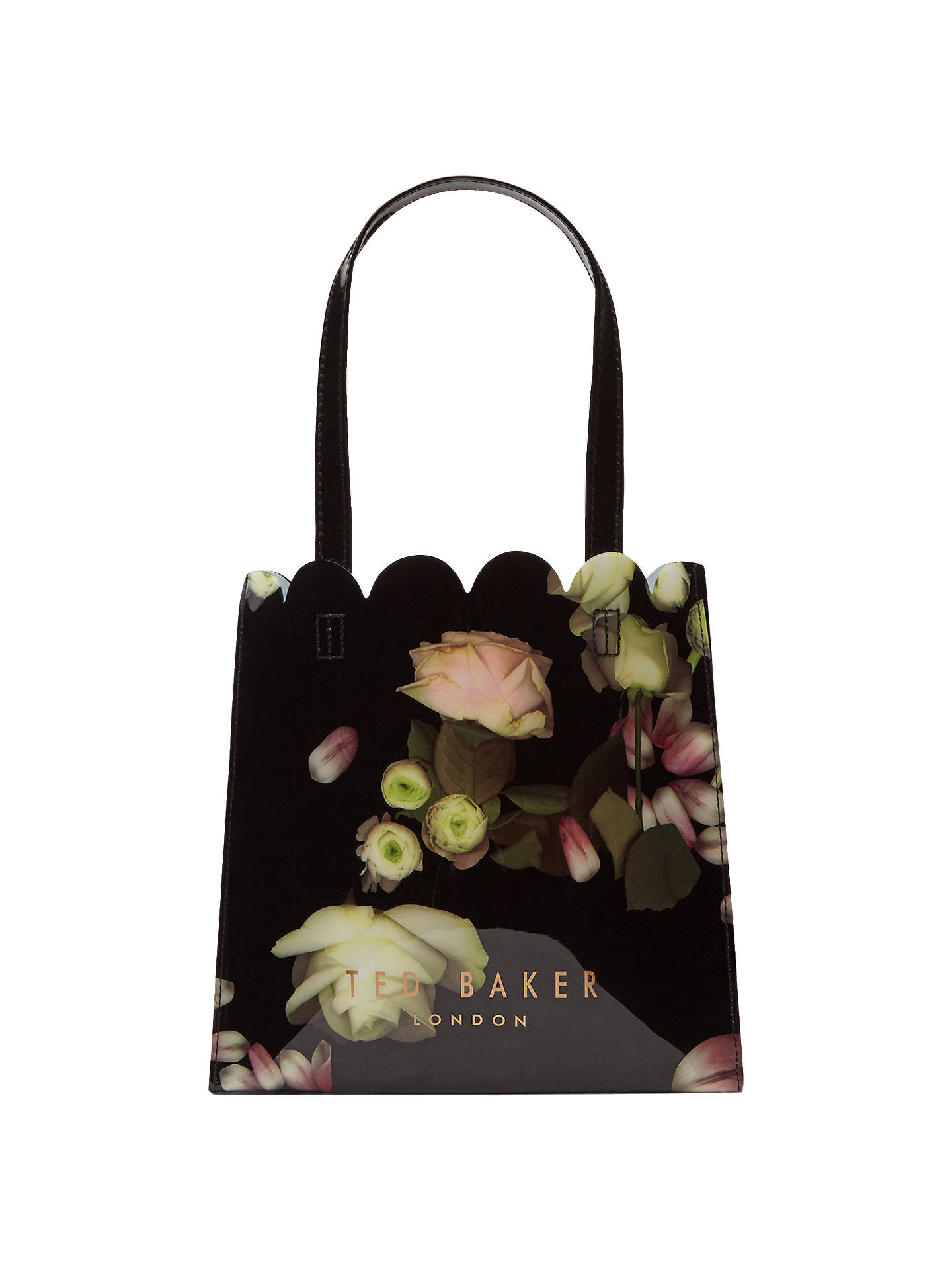 Ted Baker Yaracon Kensington Floral Small Shopper Bag, Black at John ...