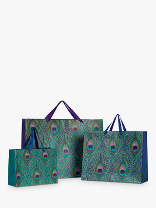 John Lewis & Partners Peacock Feather Gift Bag