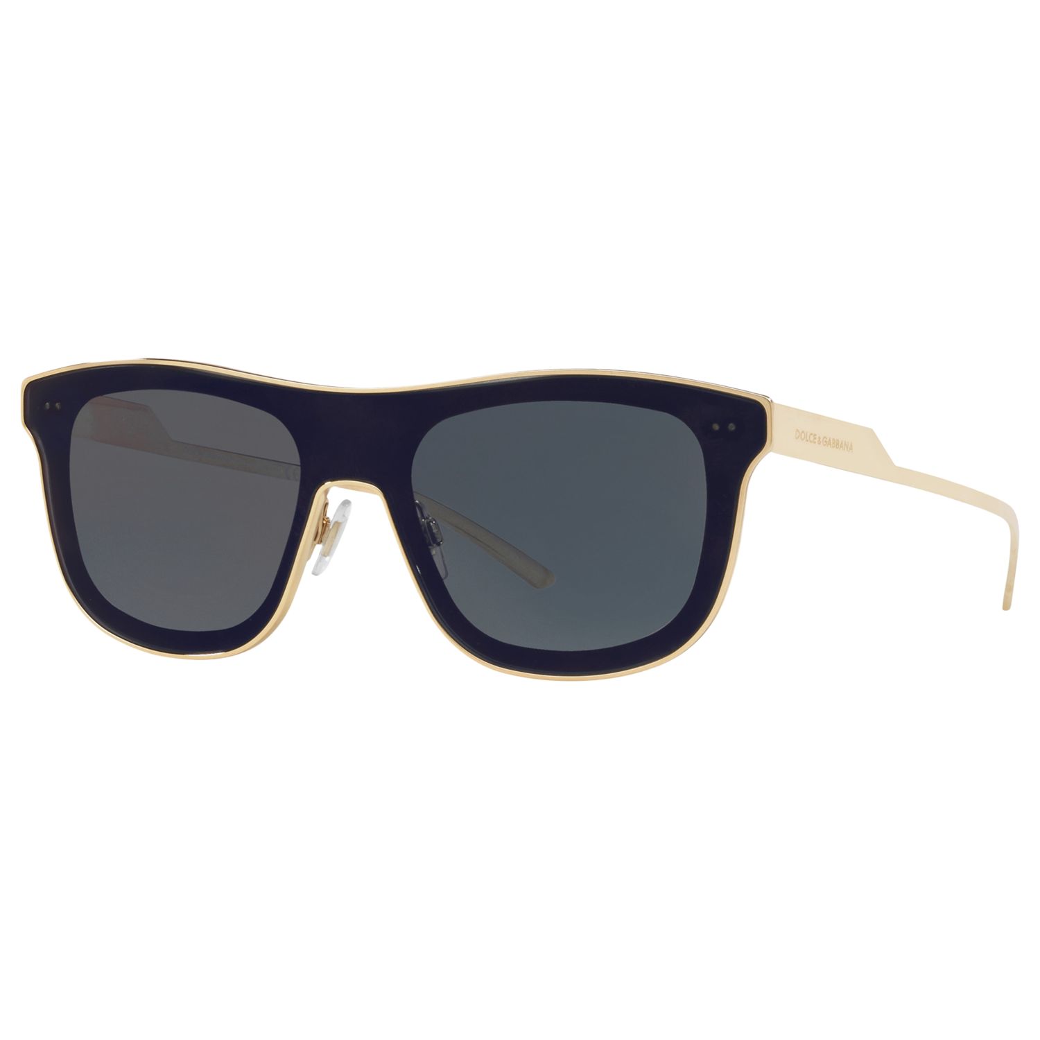 Dolce & Gabbana DG2174 D-Frame Sunglasses, Black/Grey