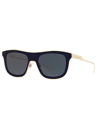 Dolce & Gabbana DG2174 D-Frame Sunglasses, Black/Grey