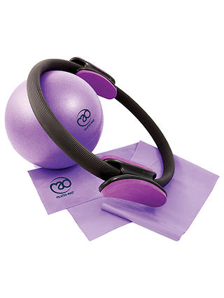 Pilates Core Set: Ring, Band & Ball Kit with Exercise Poster, Purple