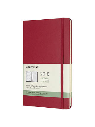 Moleskine 12-Month Large Weekly Diary/Notebook 2018 Planner, Berry Rose
