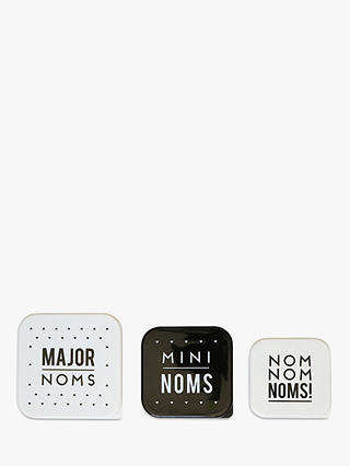 Alice Scott Noms Nested Snack Pots, Set of 3, Black/White