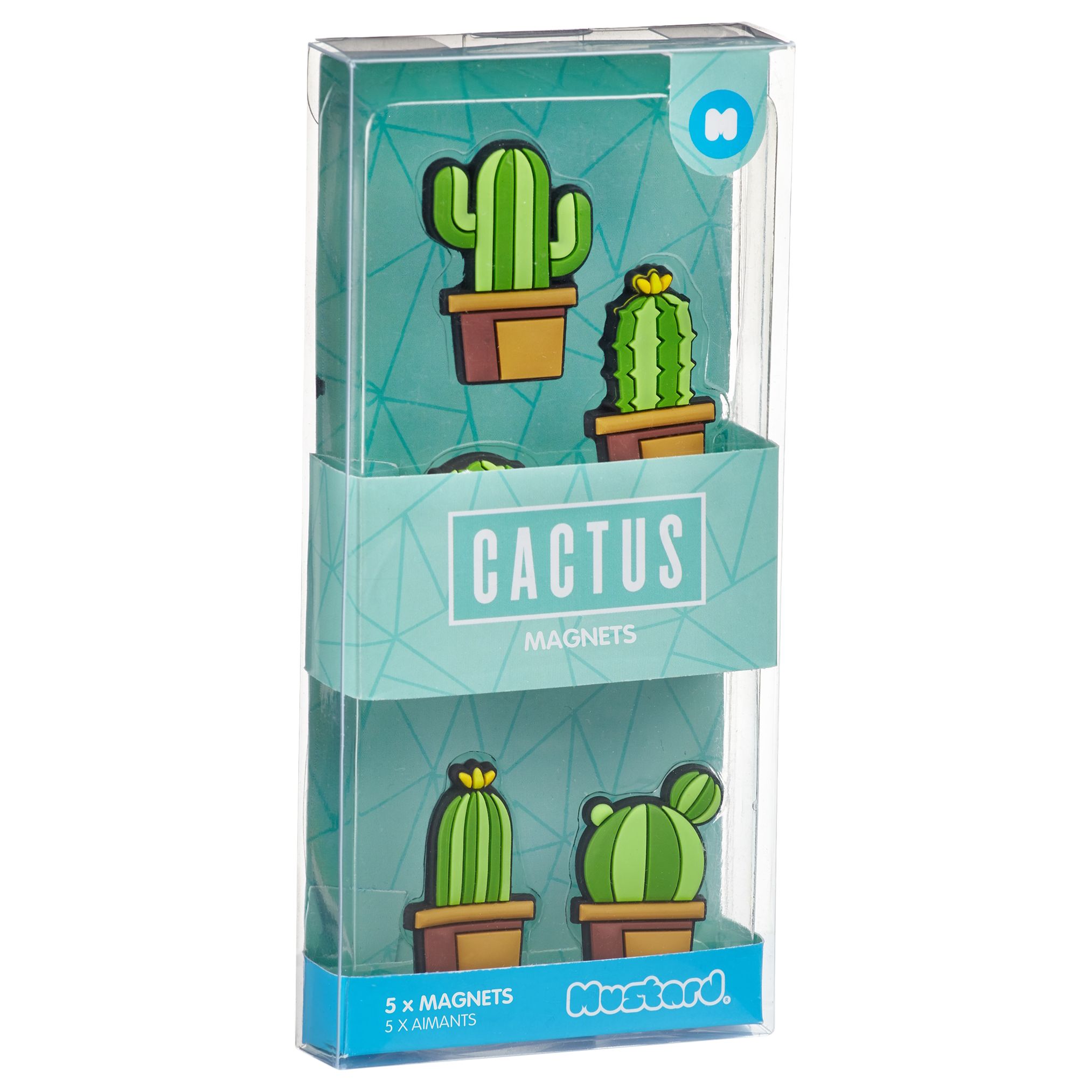 Mustard Cactus Magnets, Pack of 5