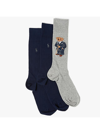 Polo Ralph Lauren Bear Socks Gift Box, Pack of 3, Multi