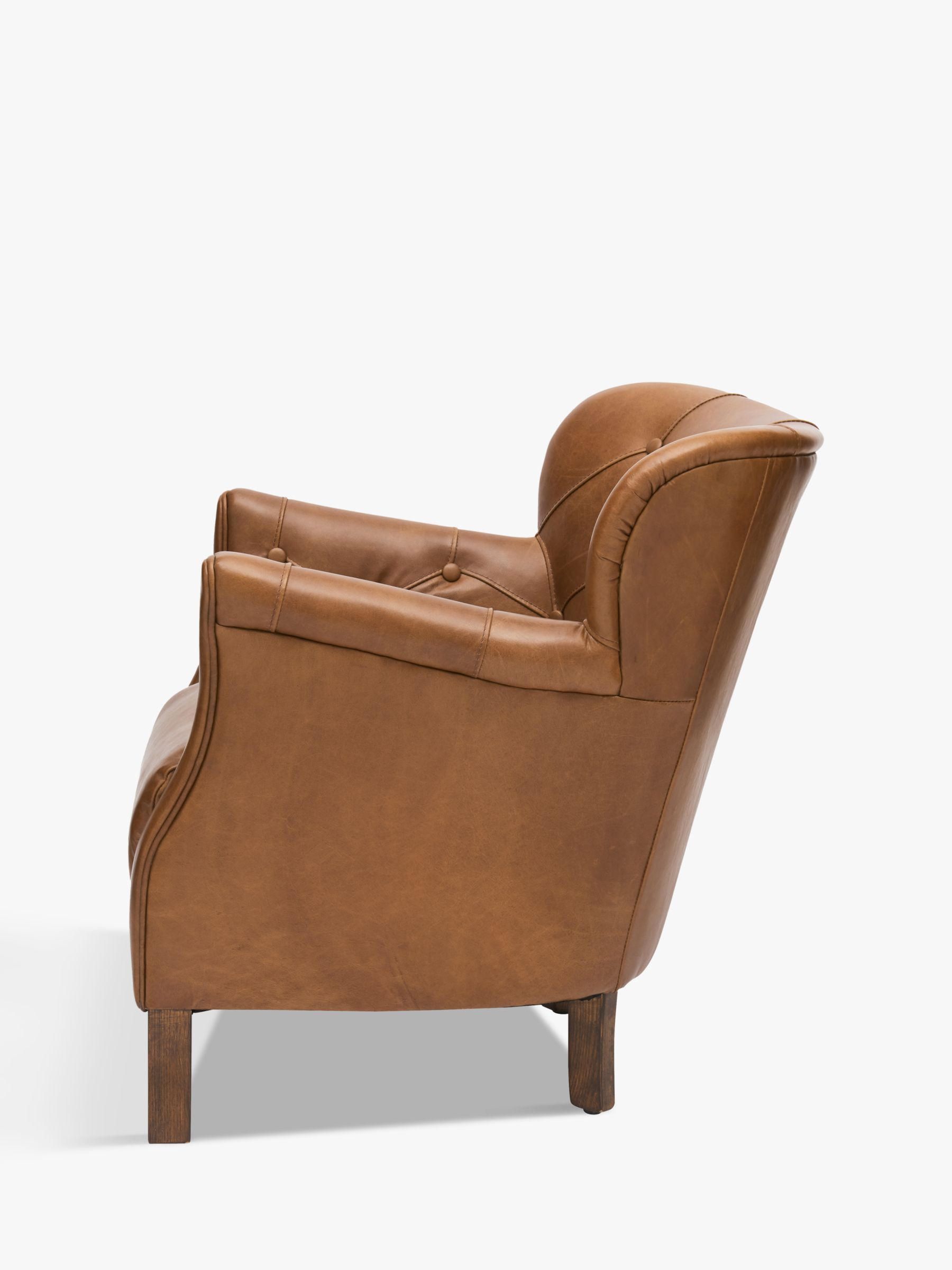 Halo Little Professor Buttoned Leather Armchair, Riders Nut