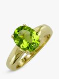 E.W Adams 9ct Gold Oval Ring, N, Peridot