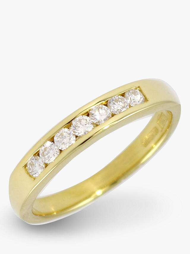 E.W Adams 18ct Yellow Gold Channel Set  Diamond Half  Eternity Ring, N