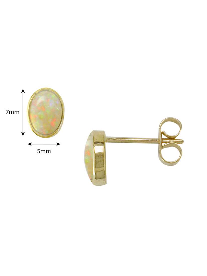 Buy E.W Adams 9ct Gold Oval Stud Earrings, Oval Online at johnlewis.com
