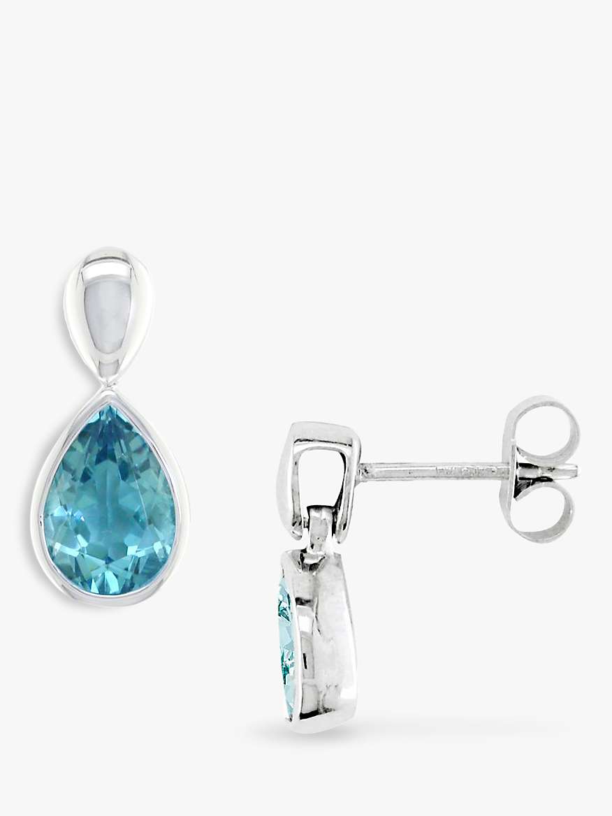 Buy E.W Adams 9ct White Gold Pear Drop Earrings Online at johnlewis.com