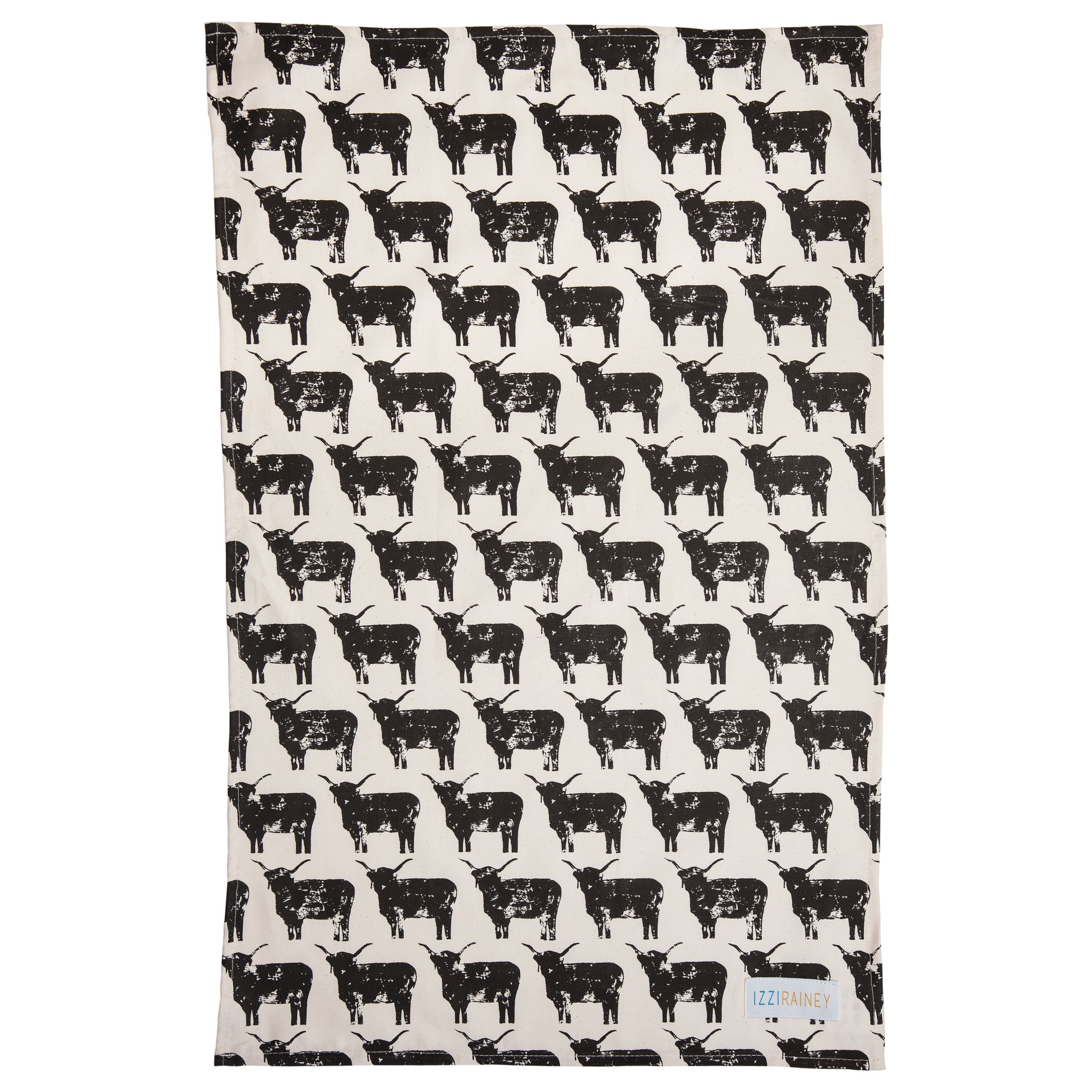 highland cow tea towel