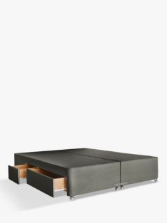 TEMPUR® Continental Drawer Divan Storage Bed, Double, Dark Grey