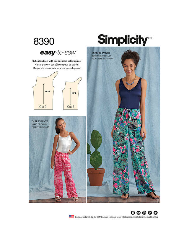 Simplicity Women's Trousers Sewing Pattern, 8390, A